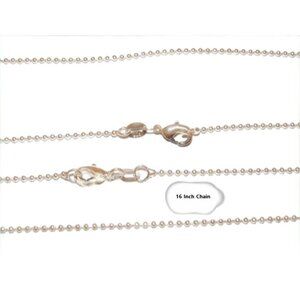 16 Inch Sterling Silver Bead Ball Chain Necklace, Silver Chain, Dainty Chain